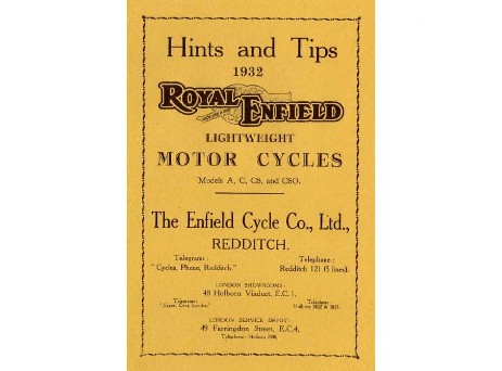 Royal Enfield Redditch early manuals and parts books