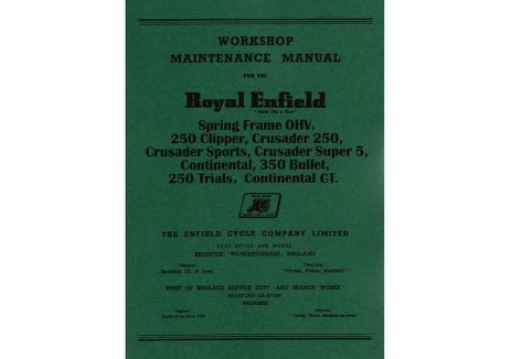 Manual for Royal Enfield Crusader, Crusader Sports, Clipper, Continental GT