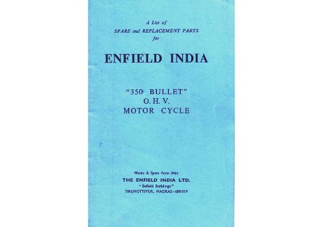 Parts book 1977 to 1984  Royal Enfield Bullet