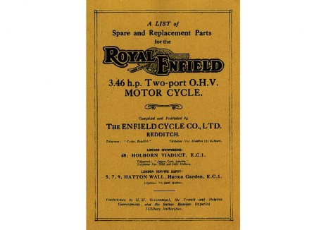 British Royal Enfield Workshop manual pre-war 1920s