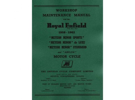 Royal Enfield 500cc Meteor Minor & Sports Twin Workshop Manual