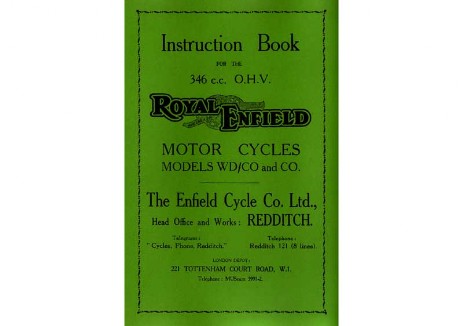 Royal Enfield Model CO 350cc handbook