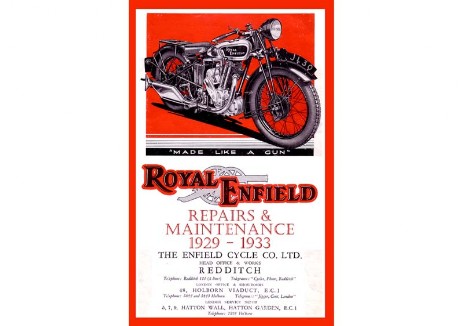 Workshop manual for Royal Enfield Model A, BO, C, F, L, H, G, LF, K