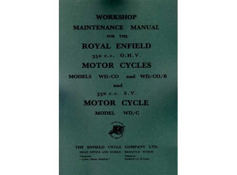 Royal Enfield Wartime Manual Model C and Model CO